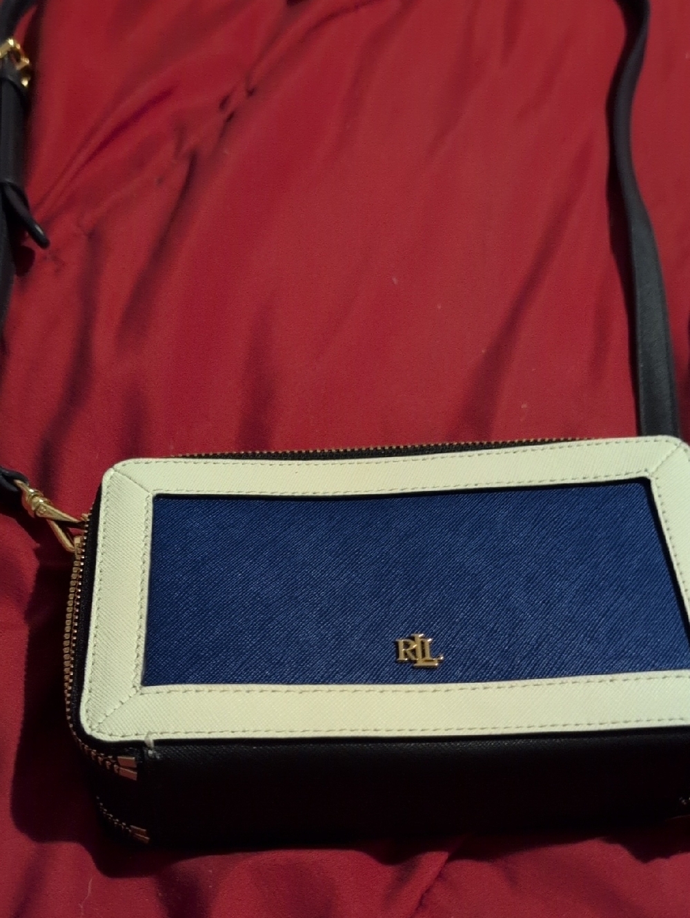 Ralph Lauren Navy, Cream & Black Crossbody Bag